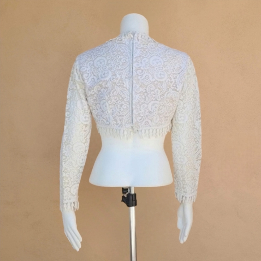 VTG JACKSON GRAVES Couture Lace Two Piece Set XS Wedding Bridal Maxi Skirt Suit - Picture 6 of 17